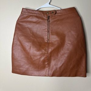 Blashe Skirt Brown Leather
